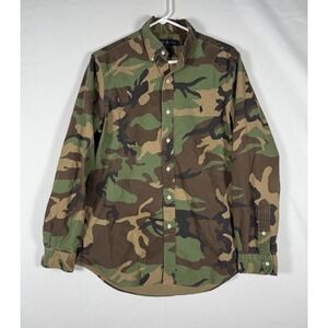 Polo Ralph Lauren Camouflage Shirt Mens Medium Long Sleeve Button Down Camo
